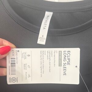 Athleta Eclipse Long Sleeve in Sleek Black NWT Sz S
